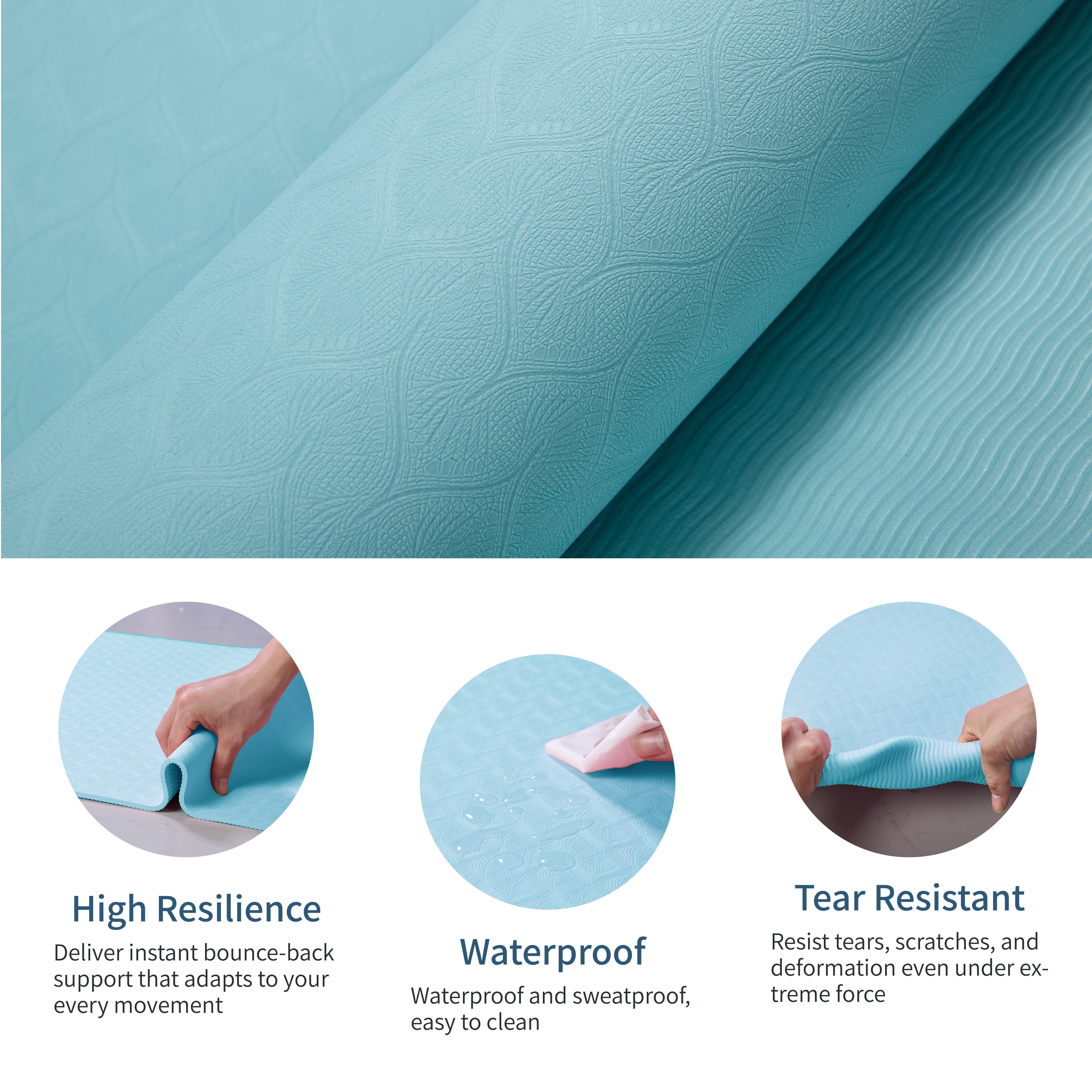 Yoga Mat, Exercise Yoga Mat With Non-Slip Design, Professional TPE Exericise Mat, 72" X 24" Multi-Purpose Workout Mat For Women, Pilates Fitness And Floor Exercises_voghion.com